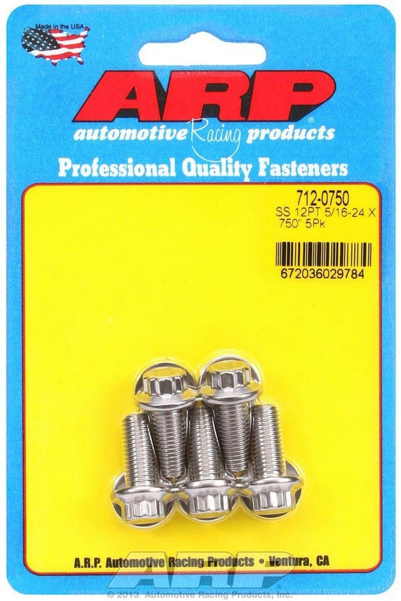 S/S Bolt Kit - 12pt. (5) 5/16-24 x .750