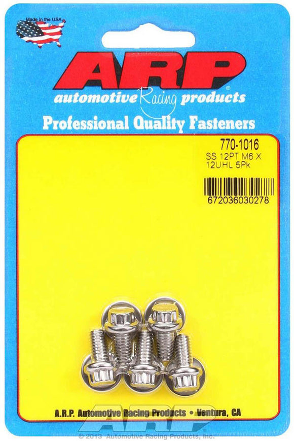 S/S Bolt Kit - 12pt. (5) 6mm x 1.00 x 12